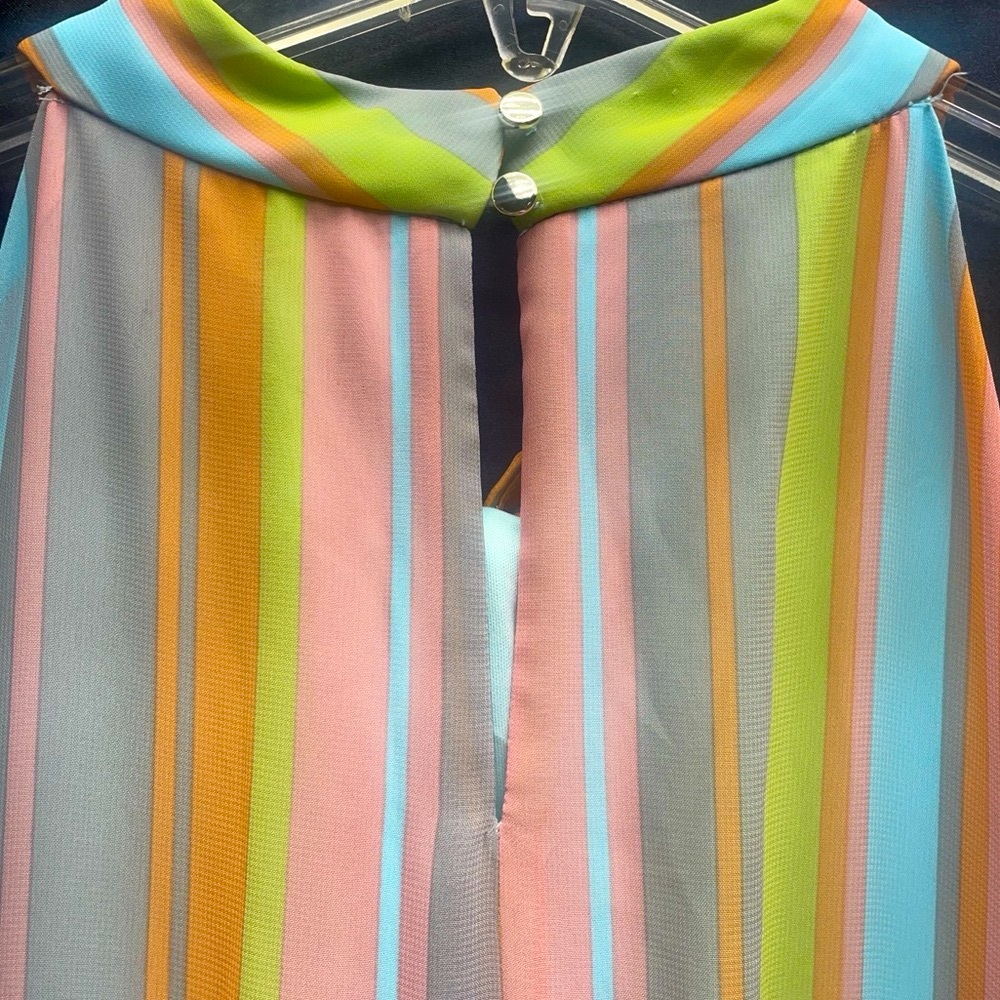 Lane Bryant Striped Multicolor Sleeveless Halter Neckline Maxi Dress Sz 24 - Picture 3 of 6